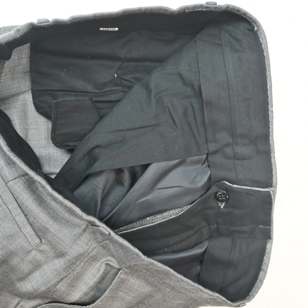Jos A Bank 41L 34x32 Gray Sharkskin 100% Wool Traveler Mens Jacket Pants Suit